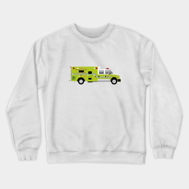 Miami Dade Fire Rescue Ambulance Florida Crewneck Sweatshirt by BassFishin